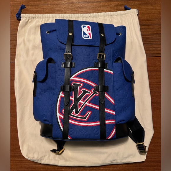 Louis Vuitton Blue Taurillon NBA Christopher Backpack MM (new) - Picture 4 of 6
